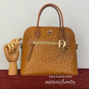 NEW! Dooney&Bourke Caramel Ostrich Large Domed